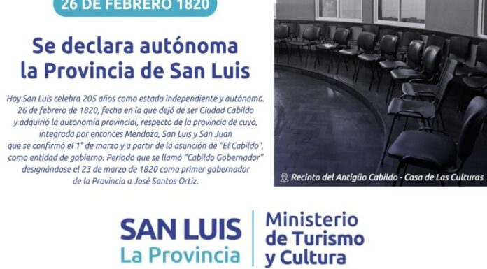 ANSL » Se cumplen 205 años de la declaración de la autonomía provincial